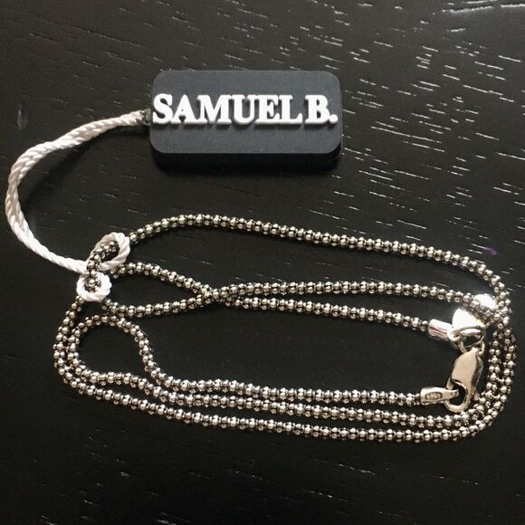 SAMUEL B Oxidized Sterling Silver Necklace Popcorn Chain 18 inches Brand New - Picture 8 of 11